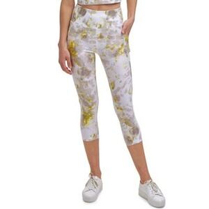 Calvin Klein Performance Printed Cropped Leggings - yellow Small